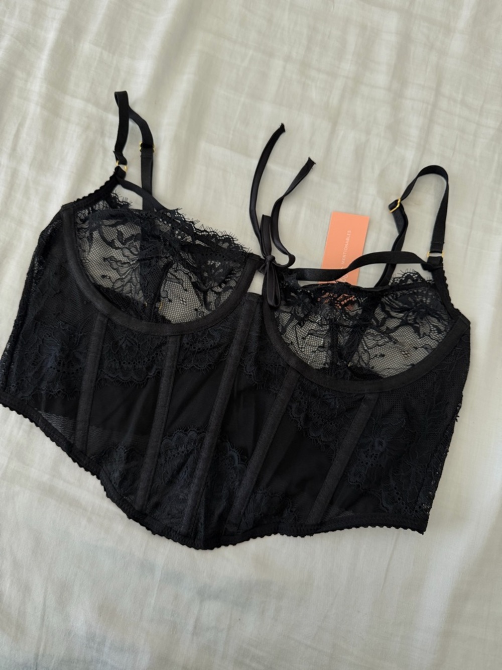 Mentionables Black Lacy Underwire Corset